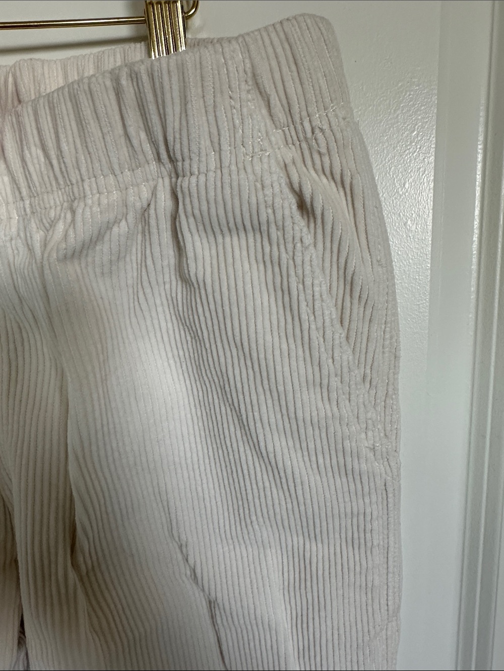 Aritzia Cream Corduroy Wide-Leg Pants - Picture 3 of 4